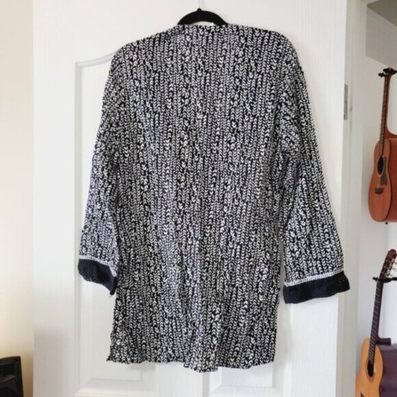 La Blanca Chic Black and White Patterned Boho Swim Coverup M - Picture 4 of 6